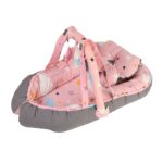 Baby Nest Bed for Newborns Portable Baby Lounger and Sleep Pod Pink Grey Mix and Max
