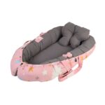 Baby Nest Bed for Newborns Portable Baby Lounger and Sleep Pod Pink Grey Mix and Max - Image 4