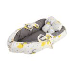 Baby Nest Bed for Newborns Portable Baby Lounger and Sleep Pod White Grey Mix and Max - Image 4