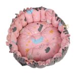 ⁦Baby Nest with Soft Toys and Mosquito Net – Comfortable Infant Sleeping Bed Pinky color Mix and Max⁩ - الصورة ⁦11⁩