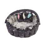 Baby Nest with Soft Toys and Mosquito Net – Comfortable Infant Sleeping Bed white grey color Mix and Max - Image 2