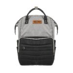 Premium Mum Diaper Backpack – Stylish Multi-Pocket Baby Travel Bag - Mix and Max - Grey and Black1