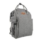 Premium Elegant Mum Large Diaper Backpack bag waterproof - Mix and Max - Grey 2