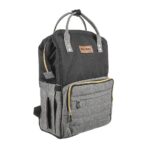 Premium Elegant Mum Large Diaper Backpack bag waterproof - Mix and Max - Grey and Black