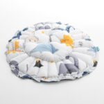 ⁦Baby Nest with Soft Toys and Mosquito Net – Comfortable Infant Sleeping Bed blue white color Mix and Max⁩ - الصورة ⁦4⁩