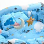 ⁦Baby Nest with Soft Toys and Mosquito Net – Comfortable Infant Sleeping Bed Light blue color Mix and Max⁩ - الصورة ⁦5⁩