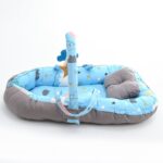 Baby Nest Bed for Newborns Portable Baby Lounger and Sleep Pod Light Blue Grey Mix and Max - Image 5