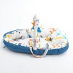 Baby Nest Bed for Newborns Portable Baby Lounger and Sleep Pod Blue White Multi color Mix and Max - Image 6