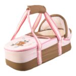 Portable Baby Carrycot Portable Bed Lightweight Carrycot ( Bear on Moon Pink color ) - Sizes: 0-12 M - Mix and Max