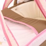 Portable Baby Carrycot Portable Bed Lightweight Carrycot ( Bear on Moon Pink color ) - Sizes: 0-12 M - Mix and Max - Image 6
