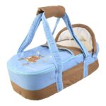 Portable Baby Carrycot Portable Bed Lightweight Carrycot ( Bear on Moon Light Blue color ) - Sizes: 0-12 M - Mix and Max