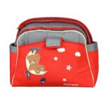 Mix and Max Baby Changing Diaper Large Shoulder bag with embroidery ( Bear on Moon Red ) - Image 3