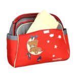Mix and Max Baby Changing Diaper Large Shoulder bag with embroidery ( Bear on Moon Red ) - Image 4