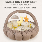 ⁦Baby Nest with Soft Toys and Mosquito Net Comfortable Infant Sleeping Bed Multi color Mix and Max⁩ - الصورة ⁦10⁩