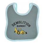 Multi-colors Printed Bib with diaper back size 27*19cm (2 Pieces) Boys b - Mix and Max - Colors: Fuchsia, Grey, and Light Blue - Sizes: 0-18 - Image 24