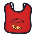 Multi-colors Printed Bib with diaper back size 27*19cm (2 Pieces) Boys b - Mix and Max - Colors: Fuchsia, Grey, and Light Blue - Sizes: 0-18 - Image 19