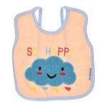 ⁦Multi-color Bib with embroidery diaper back size 38*29cm (2 Pieces) - Mix and Max - Colors: Fuchsia, Grey, and Light Blue - Sizes: 0-18⁩ - الصورة ⁦3⁩