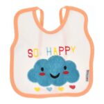 ⁦Multi-color Bib with embroidery diaper back size 38*29cm (2 Pieces) - Mix and Max - Colors: Fuchsia, Grey, and Light Blue - Sizes: 0-18⁩ - الصورة ⁦2⁩