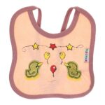 Multi-colors Bib with embroidery with diaper back Average size 27*19cm (2 Pieces) - Mix and Max - Colors: Fuchsia, Grey, and Light Blue - Sizes: 0-18
