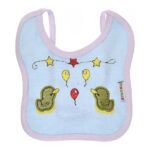 ⁦Multi-colors Bib with embroidery with diaper back Average size 27*19cm (2 Pieces) - Mix and Max - Colors: Fuchsia, Grey, and Light Blue - Sizes: 0-18⁩ - الصورة ⁦18⁩