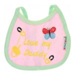 ⁦Multi-colors Bib with embroidery with diaper back Small size 16*19cm (2 Pieces) - Mix and Max - Colors: Fuchsia, Grey, and Light Blue - Sizes: 0-18⁩ - الصورة ⁦8⁩