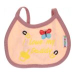⁦Multi-colors Bib with embroidery with diaper back Small size 16*19cm (2 Pieces) - Mix and Max - Colors: Fuchsia, Grey, and Light Blue - Sizes: 0-18⁩ - الصورة ⁦9⁩