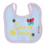 ⁦Multi-colors Bib with embroidery with diaper back Small size 16*19cm (2 Pieces) - Mix and Max - Colors: Fuchsia, Grey, and Light Blue - Sizes: 0-18⁩ - الصورة ⁦12⁩