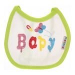 ⁦Multi-colors Bib with embroidery with diaper back Small size 16*19cm (2 Pieces) - Mix and Max - Colors: Fuchsia, Grey, and Light Blue - Sizes: 0-18⁩ - الصورة ⁦14⁩