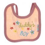 ⁦Multi-colors Bib with embroidery with diaper back Small size 16*19cm (2 Pieces) - Mix and Max - Colors: Fuchsia, Grey, and Light Blue - Sizes: 0-18⁩ - الصورة ⁦19⁩