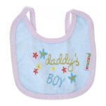 ⁦Multi-colors Bib with embroidery with diaper back Small size 16*19cm (2 Pieces) - Mix and Max - Colors: Fuchsia, Grey, and Light Blue - Sizes: 0-18⁩ - الصورة ⁦21⁩