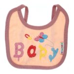 ⁦Multi-colors Bib with embroidery with diaper back Small size 16*19cm (2 Pieces) - Mix and Max - Colors: Fuchsia, Grey, and Light Blue - Sizes: 0-18⁩ - الصورة ⁦25⁩