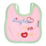 ⁦Multi-colors Bib with embroidery with diaper back Average size 27*19cm (2 Pieces) - Mix and Max - Colors: Fuchsia, Grey, and Light Blue - Sizes: 0-18⁩ - الصورة ⁦9⁩