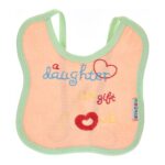 ⁦Multi-colors Bib with embroidery with diaper back Average size 27*19cm (2 Pieces) - Mix and Max - Colors: Fuchsia, Grey, and Light Blue - Sizes: 0-18⁩ - الصورة ⁦6⁩