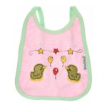⁦Multi-colors Bib with embroidery with diaper back Average size 27*19cm (2 Pieces) - Mix and Max - Colors: Fuchsia, Grey, and Light Blue - Sizes: 0-18⁩ - الصورة ⁦3⁩
