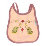 ⁦Multi-colors Bib with embroidery with diaper back Average size 27*19cm (2 Pieces) - Mix and Max - Colors: Fuchsia, Grey, and Light Blue - Sizes: 0-18⁩ - الصورة ⁦2⁩