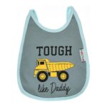 Multi-colors Printed Bib with diaper back size 27*19cm (2 Pieces) Boys b - Mix and Max - Colors: Fuchsia, Grey, and Light Blue - Sizes: 0-18 - Image 14