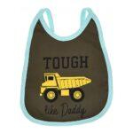 Multi-colors Printed Bib with diaper back size 27*19cm (2 Pieces) Boys b - Mix and Max - Colors: Fuchsia, Grey, and Light Blue - Sizes: 0-18 - Image 13