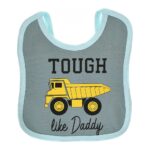 Multi-colors Printed Bib with diaper back size 27*19cm (2 Pieces) Boys b - Mix and Max - Colors: Fuchsia, Grey, and Light Blue - Sizes: 0-18 - Image 9