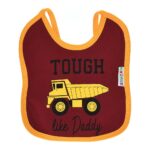 Multi-colors Printed Bib with diaper back size 27*19cm (2 Pieces) Boys b - Mix and Max - Colors: Fuchsia, Grey, and Light Blue - Sizes: 0-18 - Image 7