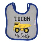 Multi-colors Printed Bib with diaper back size 27*19cm (2 Pieces) Boys b - Mix and Max - Colors: Fuchsia, Grey, and Light Blue - Sizes: 0-18 - Image 6