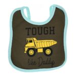 Multi-colors Printed Bib with diaper back size 27*19cm (2 Pieces) Boys b - Mix and Max - Colors: Fuchsia, Grey, and Light Blue - Sizes: 0-18 - Image 4