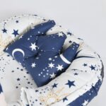 Baby Nest Bed for Newborns Portable Baby Lounger and Sleep Pod Navy blue White Mix and Max - Image 4