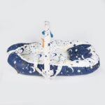 Baby Nest Bed for Newborns Portable Baby Lounger and Sleep Pod Navy blue White Mix and Max - Image 6