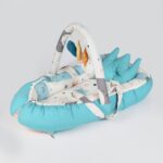 Baby Nest Bed for Newborns Portable Baby Lounger and Sleep Pod Turqouise White Mix and Max