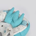 Baby Nest Bed for Newborns Portable Baby Lounger and Sleep Pod Turqouise White Mix and Max - Image 6