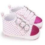 ⁦Baby Shoes - Mix and Max - Colors: Fuchsia and White - Sizes: 3 M to 6 M 11 cm, 6 M to 9 M 12 cm, 9 to 12 M 13 cm⁩ - الصورة ⁦3⁩