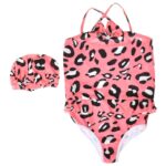 Girls Swimsuit and Swimming Cap Printed Circles Set of 2 pieces Two Piece Swimsuit (4 sizes From 6M to 4Y) # 32 - Mix and Max - Sizes: From XL 2-3 Y to L 12-18 M - Image 2
